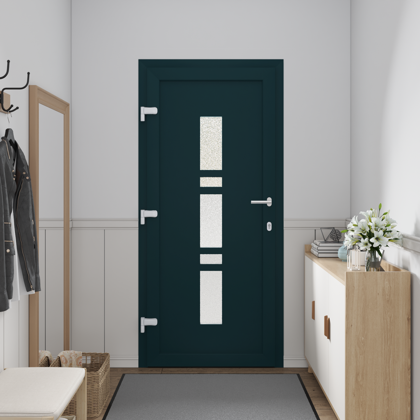 Porta d'ingresso Antracite PVC
