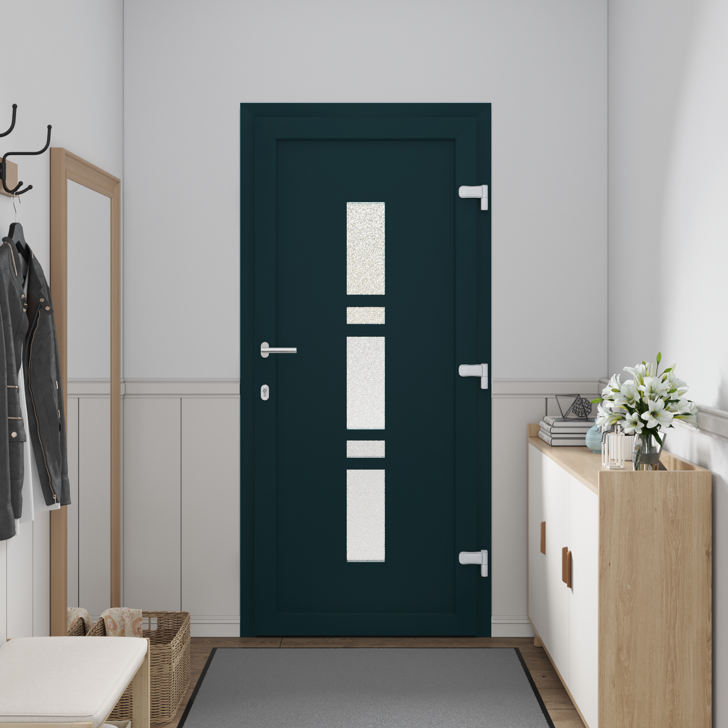 Porta d'ingresso Antracite PVC