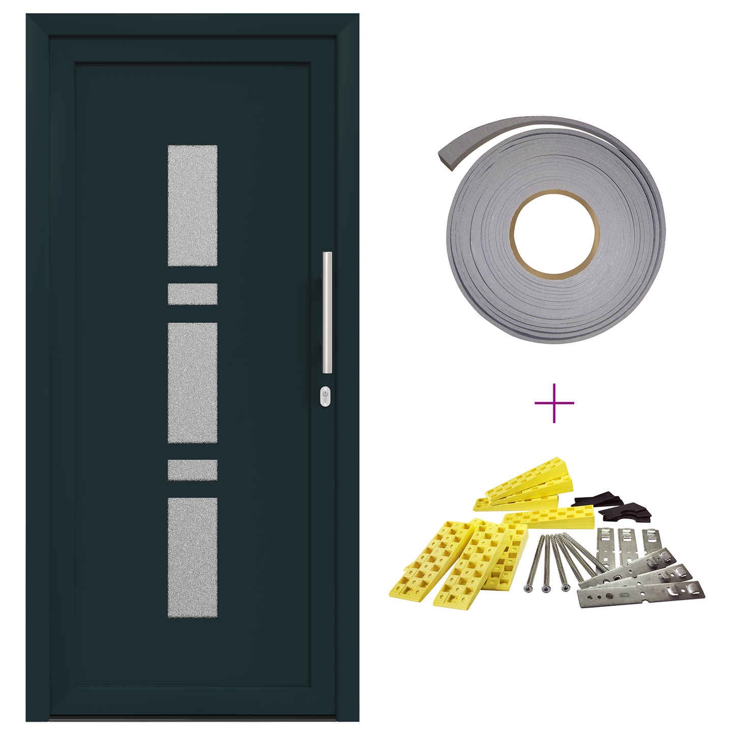 Porta d'ingresso Antracite PVC