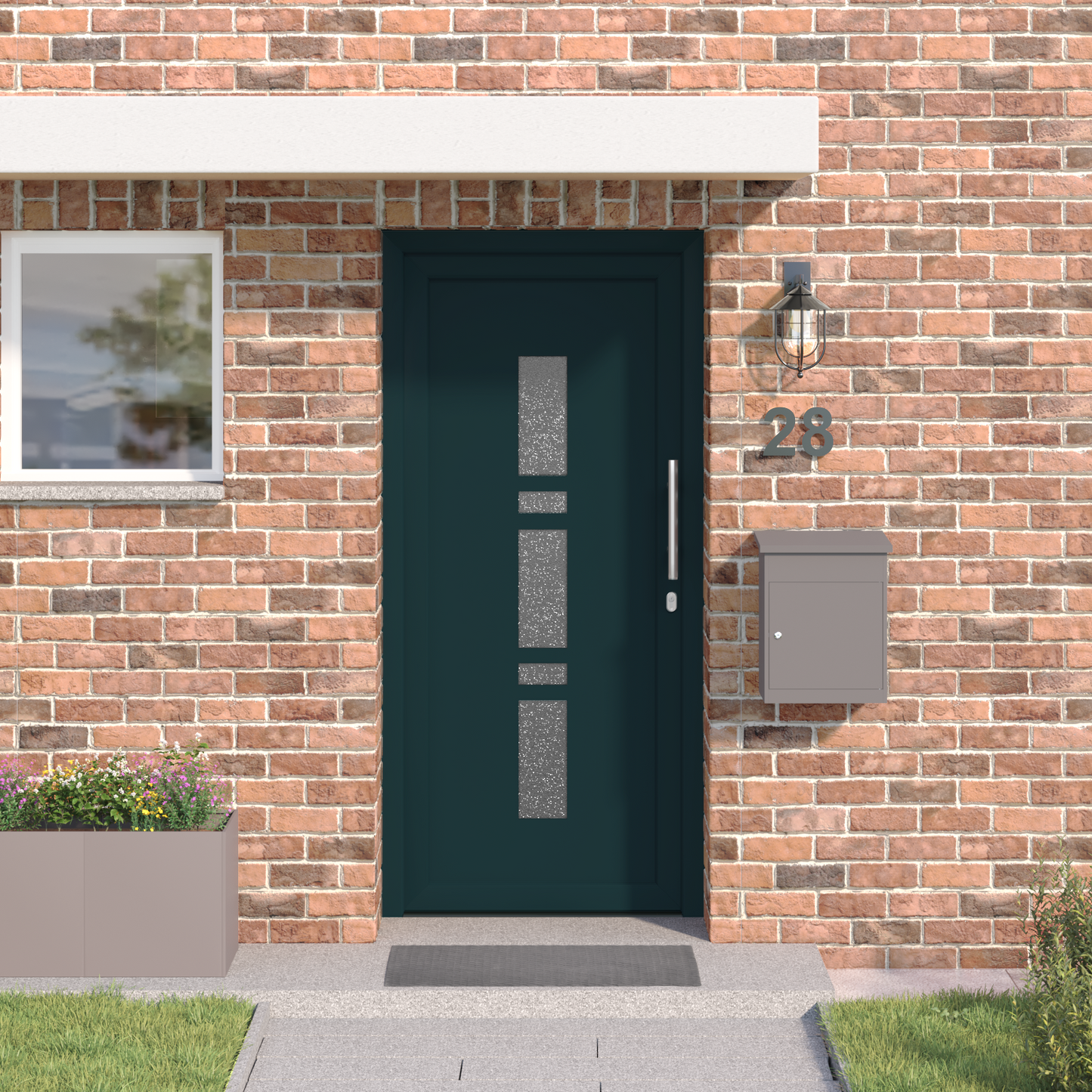 Porta d'ingresso Antracite PVC