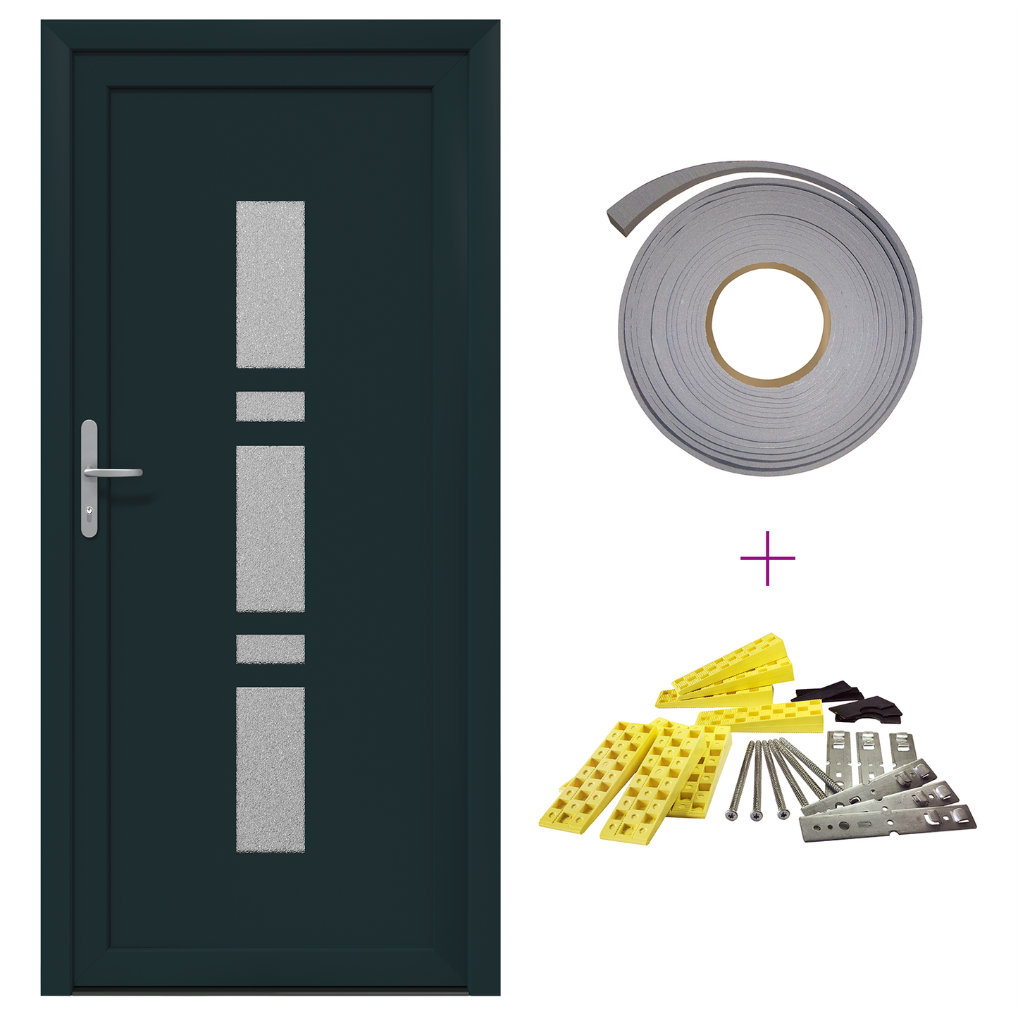 Porta d'ingresso Antracite PVC