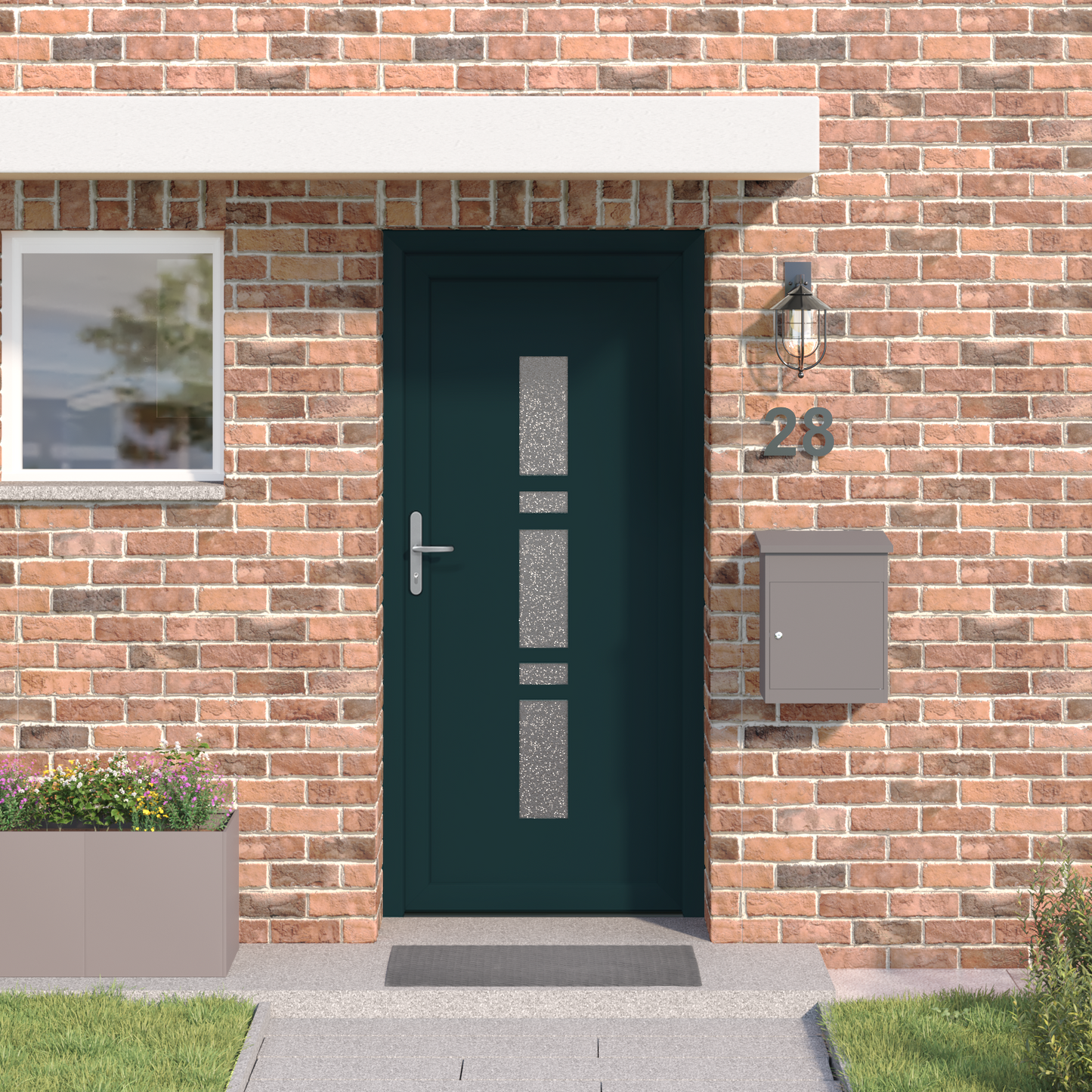 Porta d'ingresso Antracite PVC
