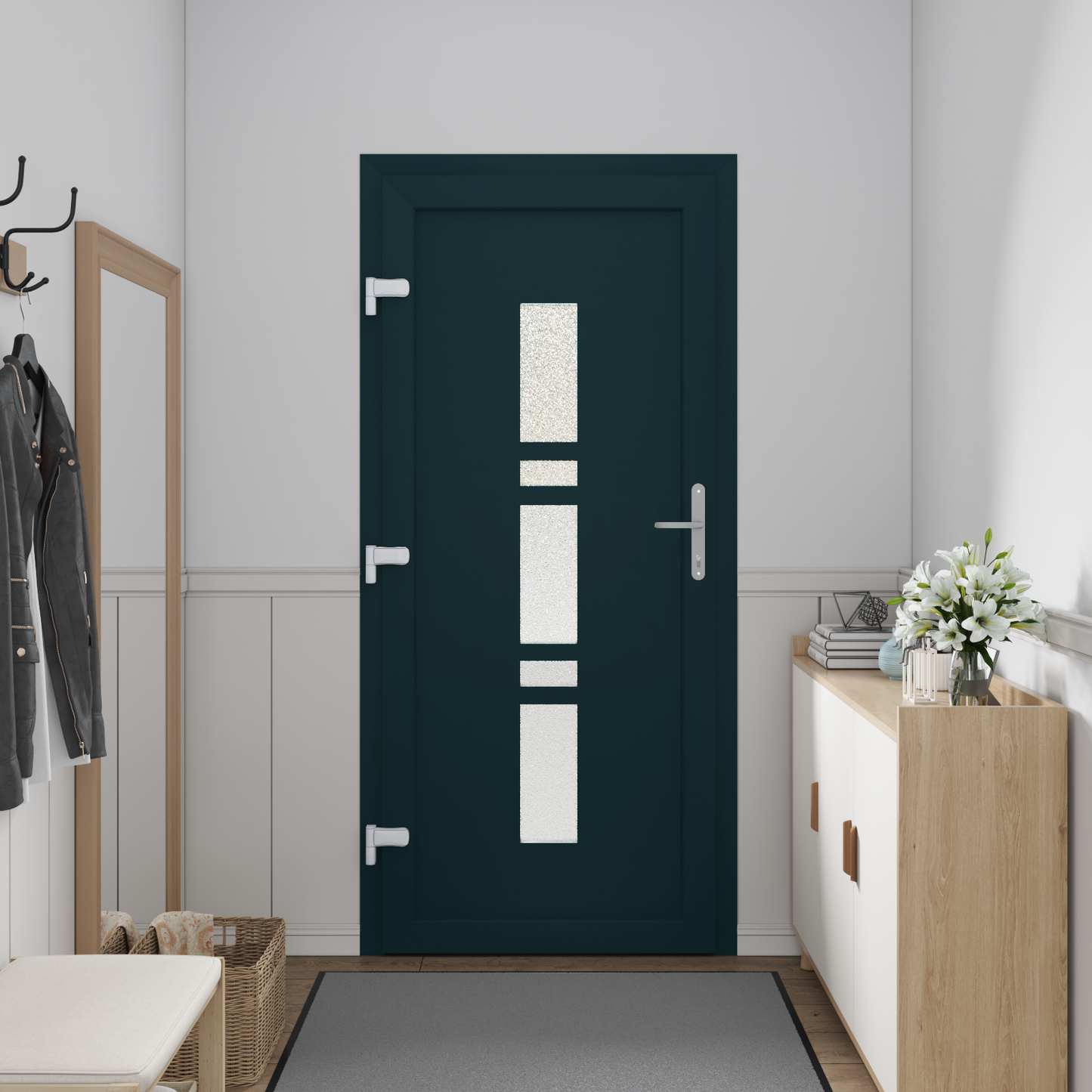 Porta d'ingresso Antracite PVC