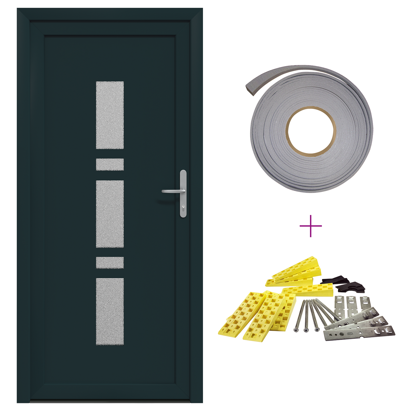 Porta d'ingresso Antracite PVC