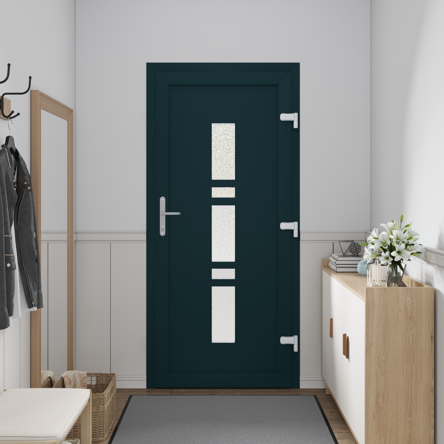 Porta d'ingresso Antracite PVC
