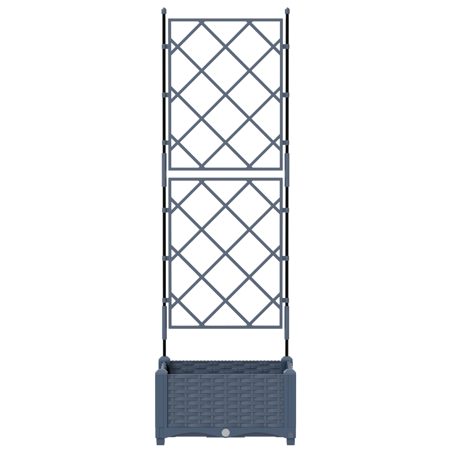 Vaso da Giardino con Trellis Grigio 40 x 40 x 125.5 cm PP