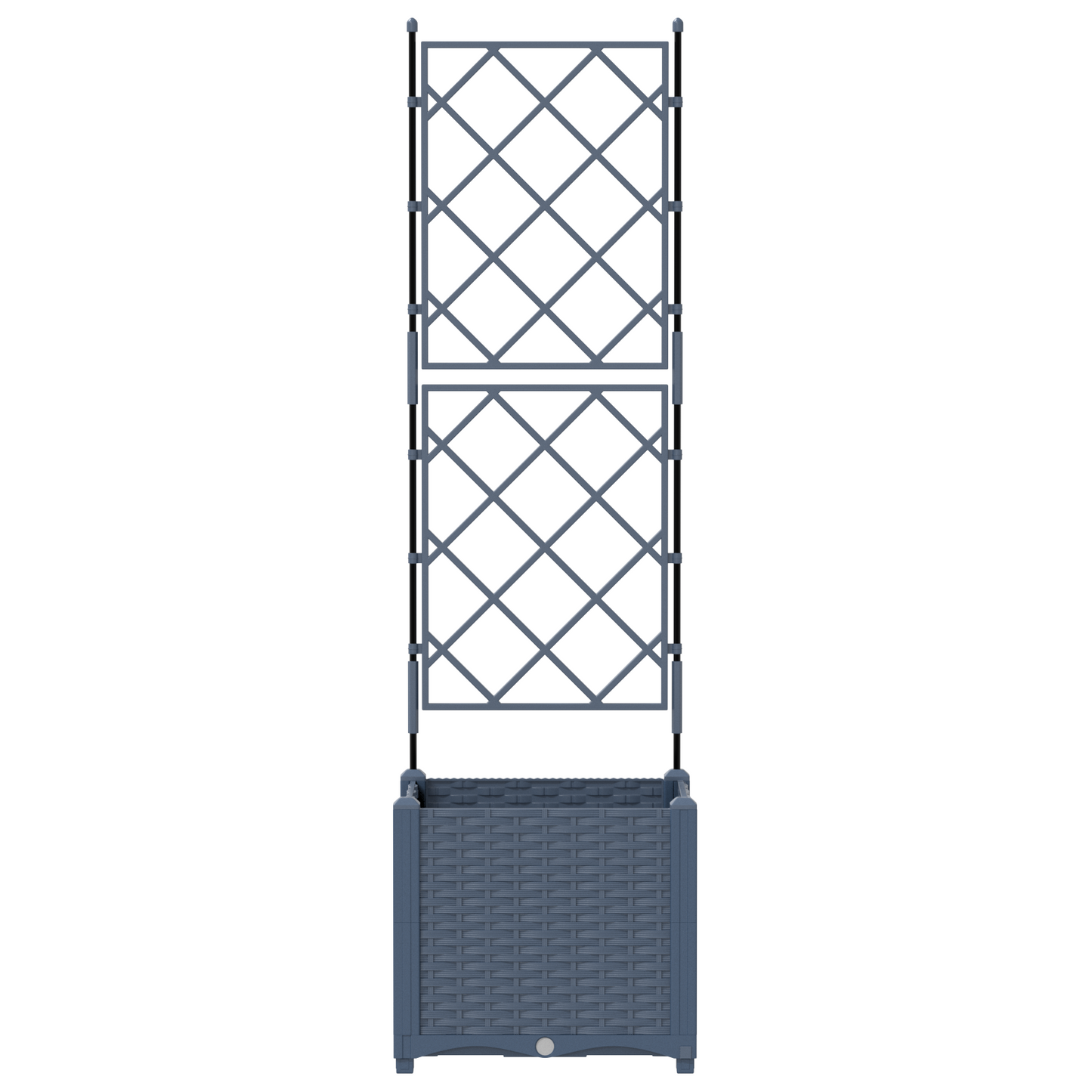 Vaso da Giardino con Trellis Grigio 40 x 40 x 143 cm PP
