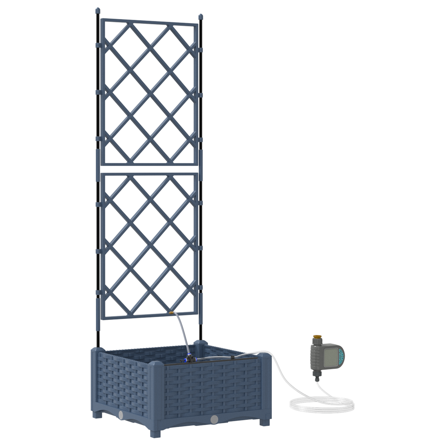 Vasi da giardino Grigio 40 x 40 x 126 cm Acciaio