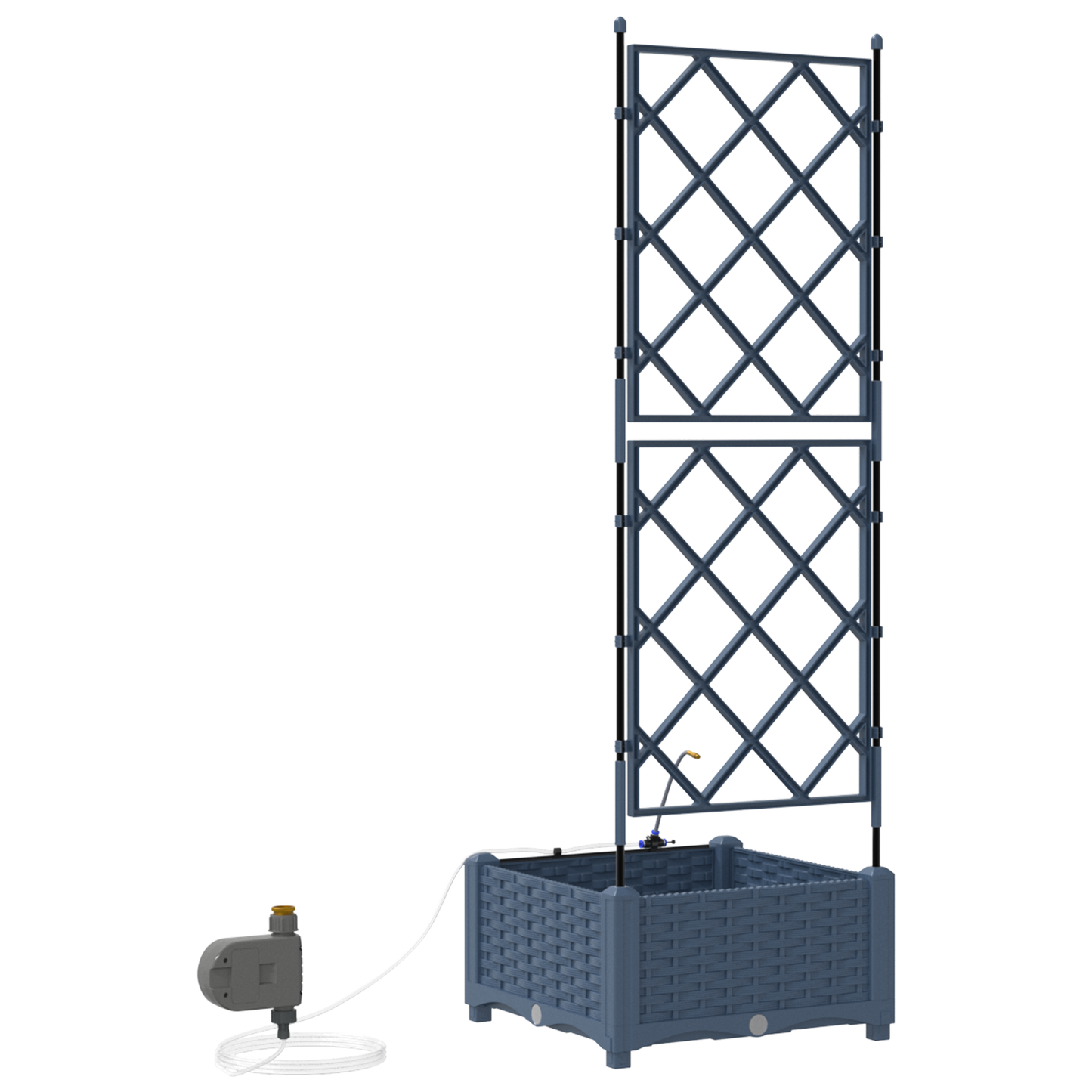 Vasi da giardino Grigio 40 x 40 x 126 cm Acciaio