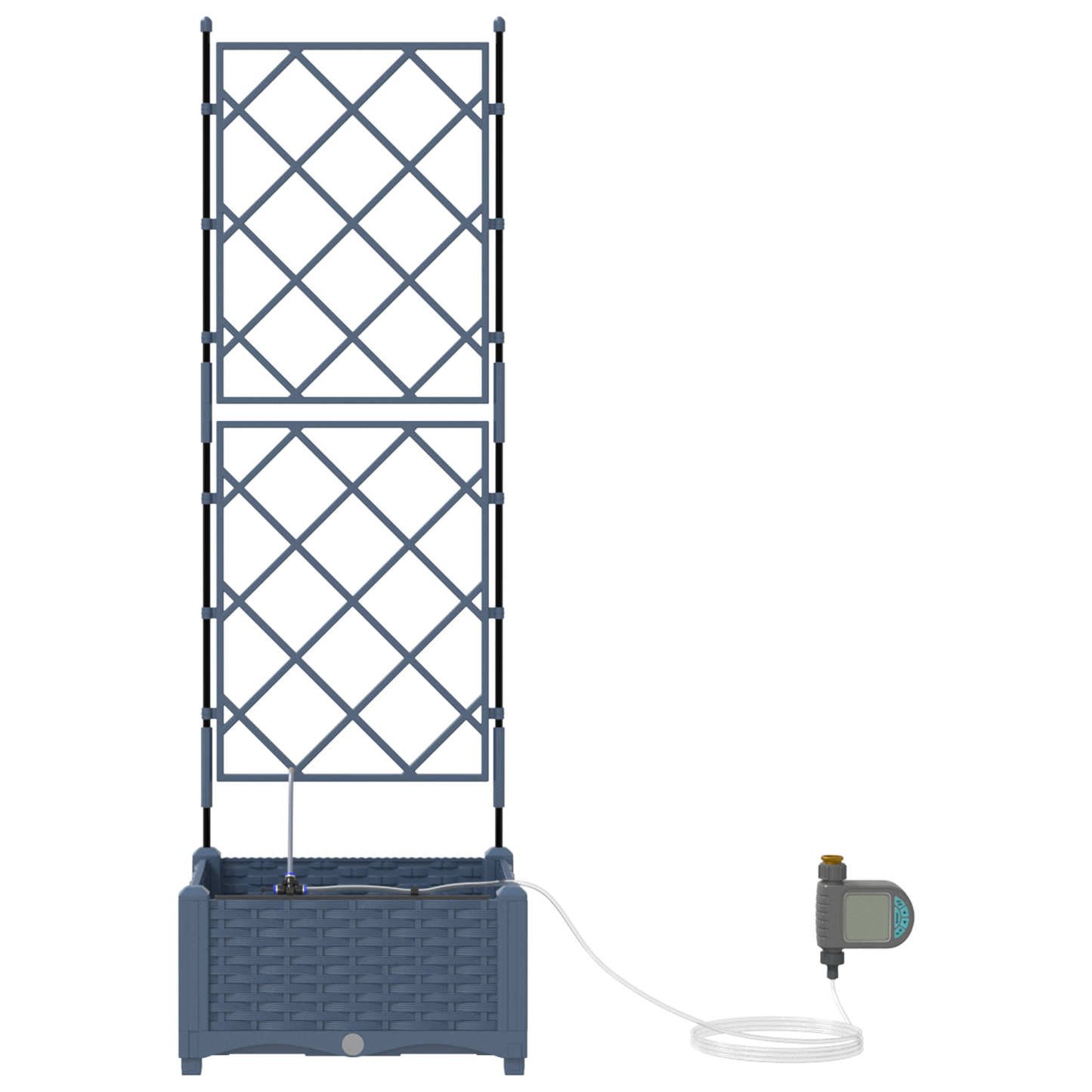 Vasi da giardino Grigio 40 x 40 x 126 cm Acciaio