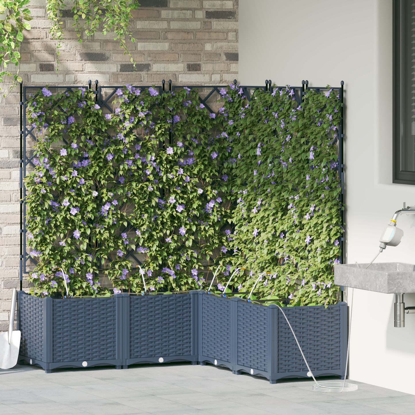 Vasi da giardino Grigio 120 x 120 x 142 cm Acciaio