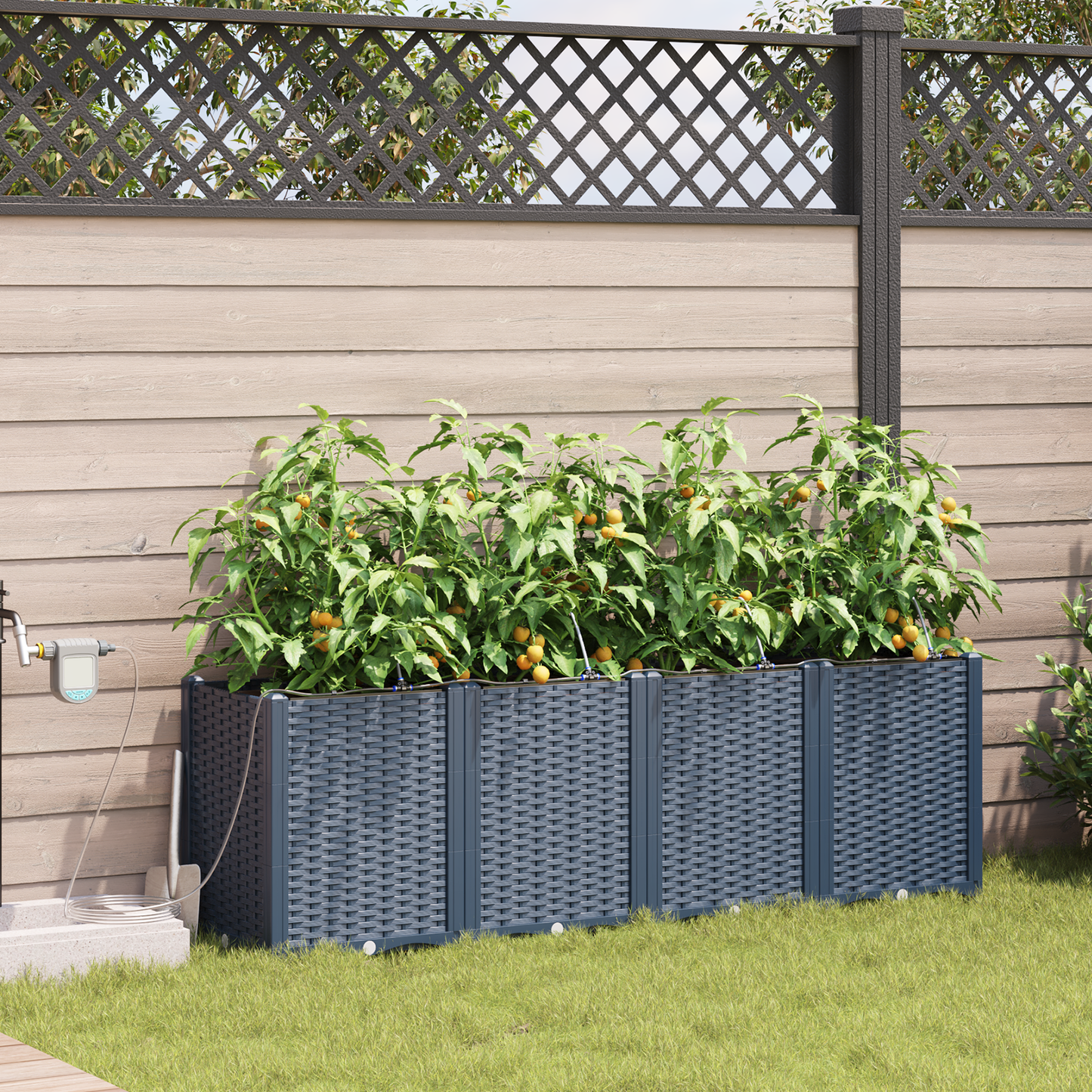 Vasi da giardino Grigio 160 x 40 x 52 cm Acciaio