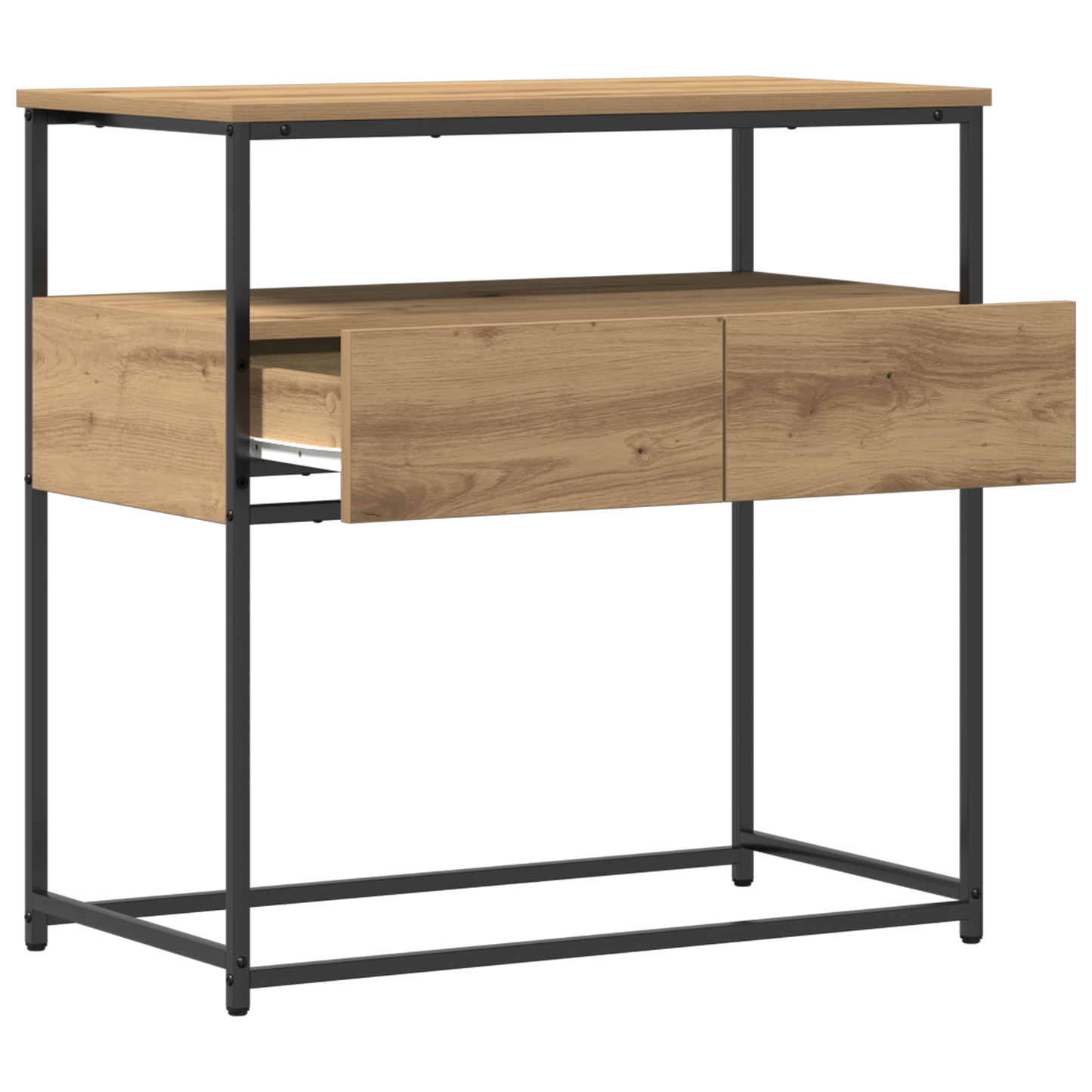 Tavolo Consolle con cassetto rovere artigianale 75 x 40 x 75 cm