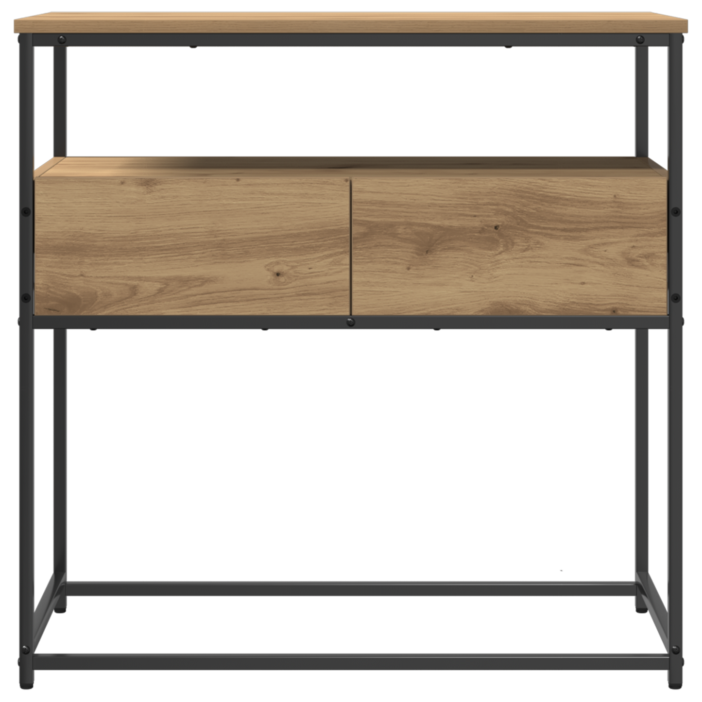 Tavolo Consolle con cassetto rovere artigianale 75 x 40 x 75 cm