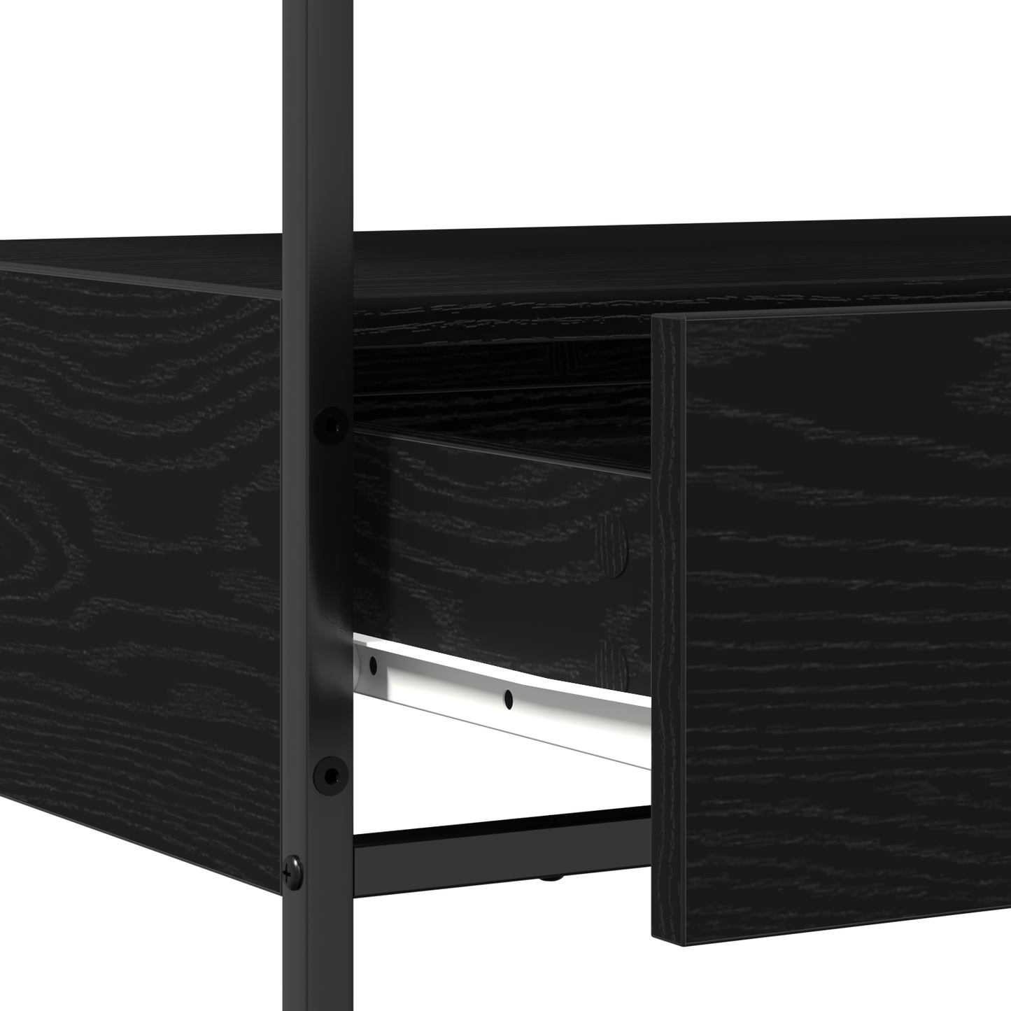 Tavolo Consolle con cassetto Rovere nero 75 x 40 x 75 cm