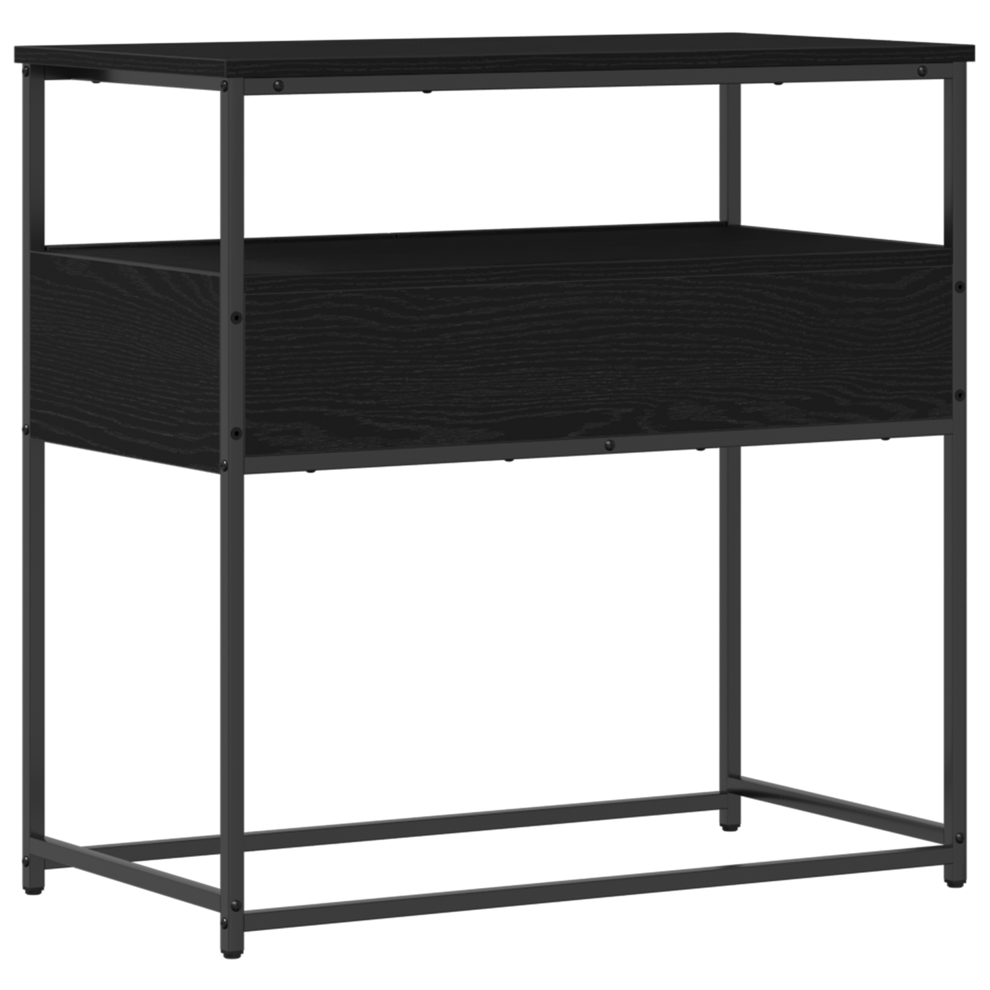 Tavolo Consolle con cassetto Rovere nero 75 x 40 x 75 cm
