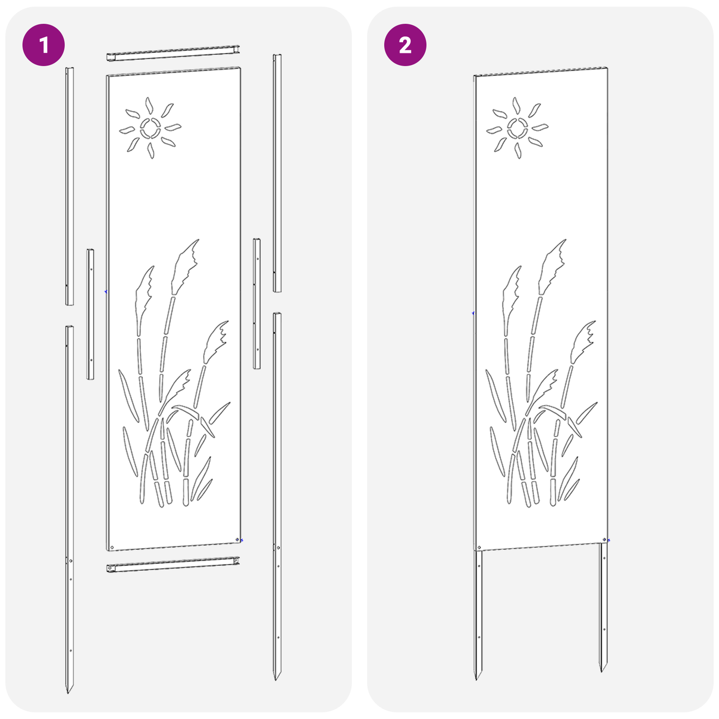 Pannello Decorativo da Giardino Altro Argento 32 x 140 cm