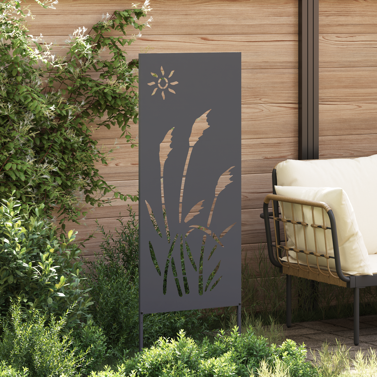 Pannello Decorativo da Giardino Altro Antracite 50 x 140 cm