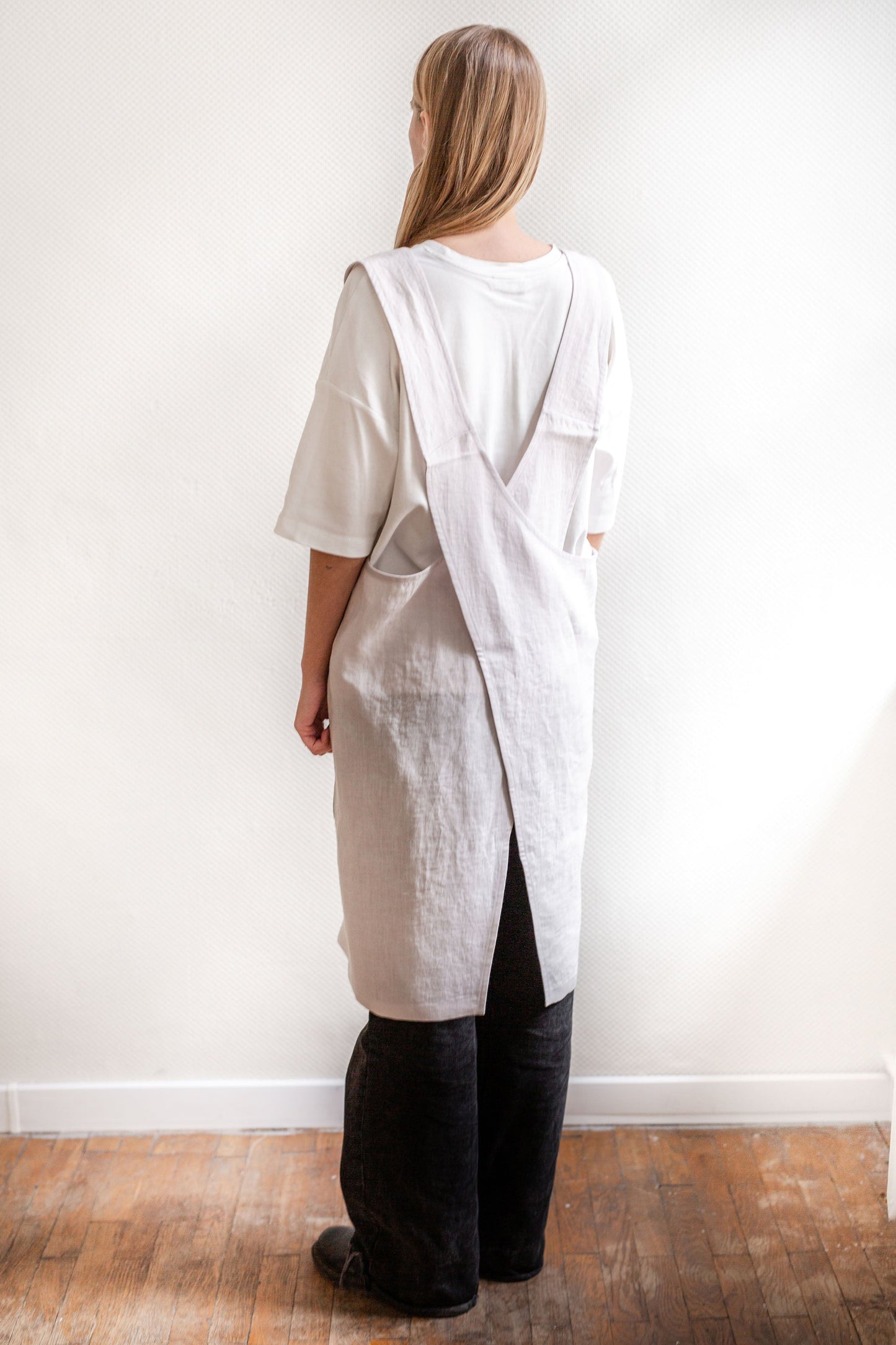 Pinafore linen apron - homemem39
