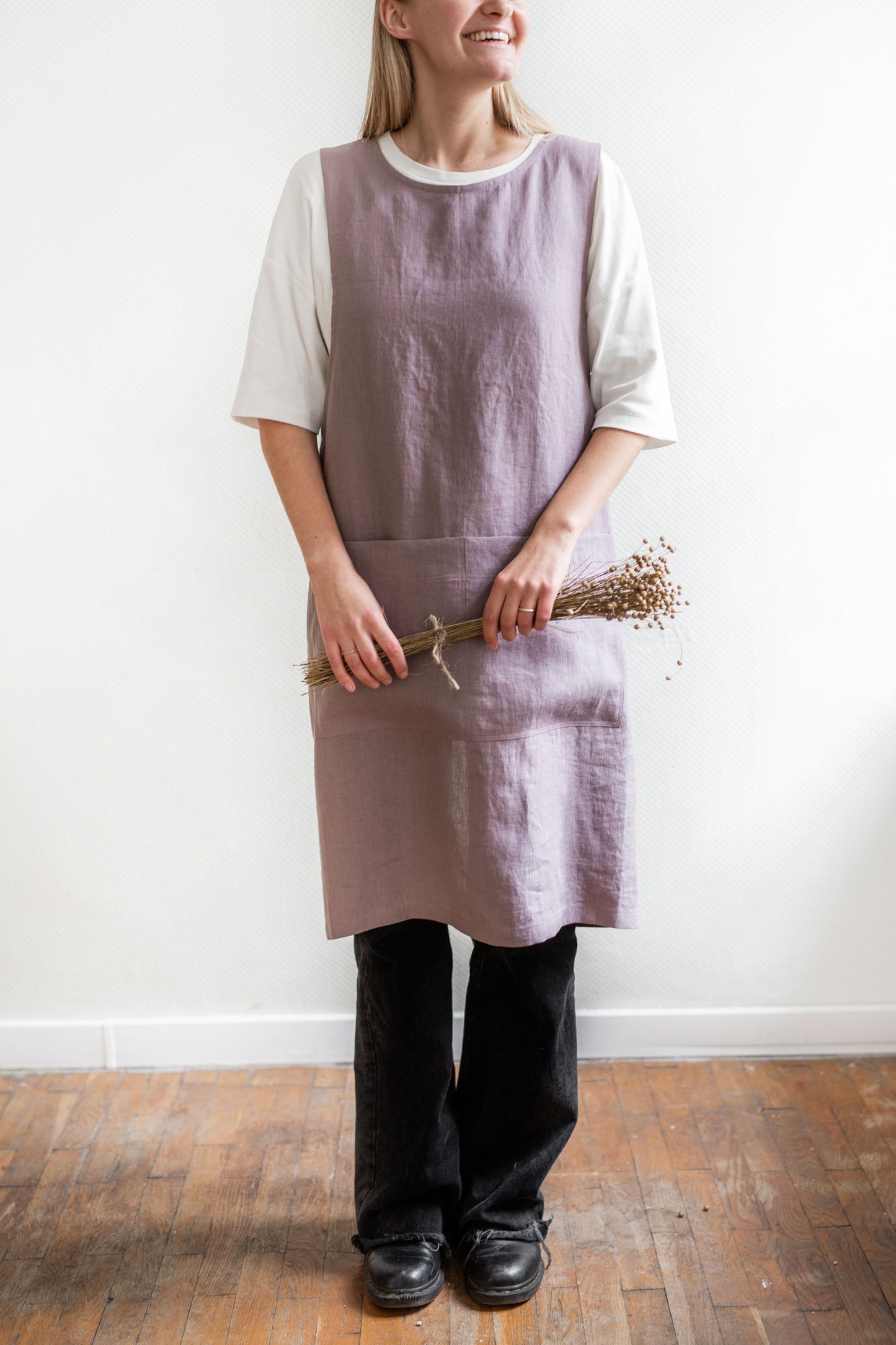 Pinafore linen apron - homemem39