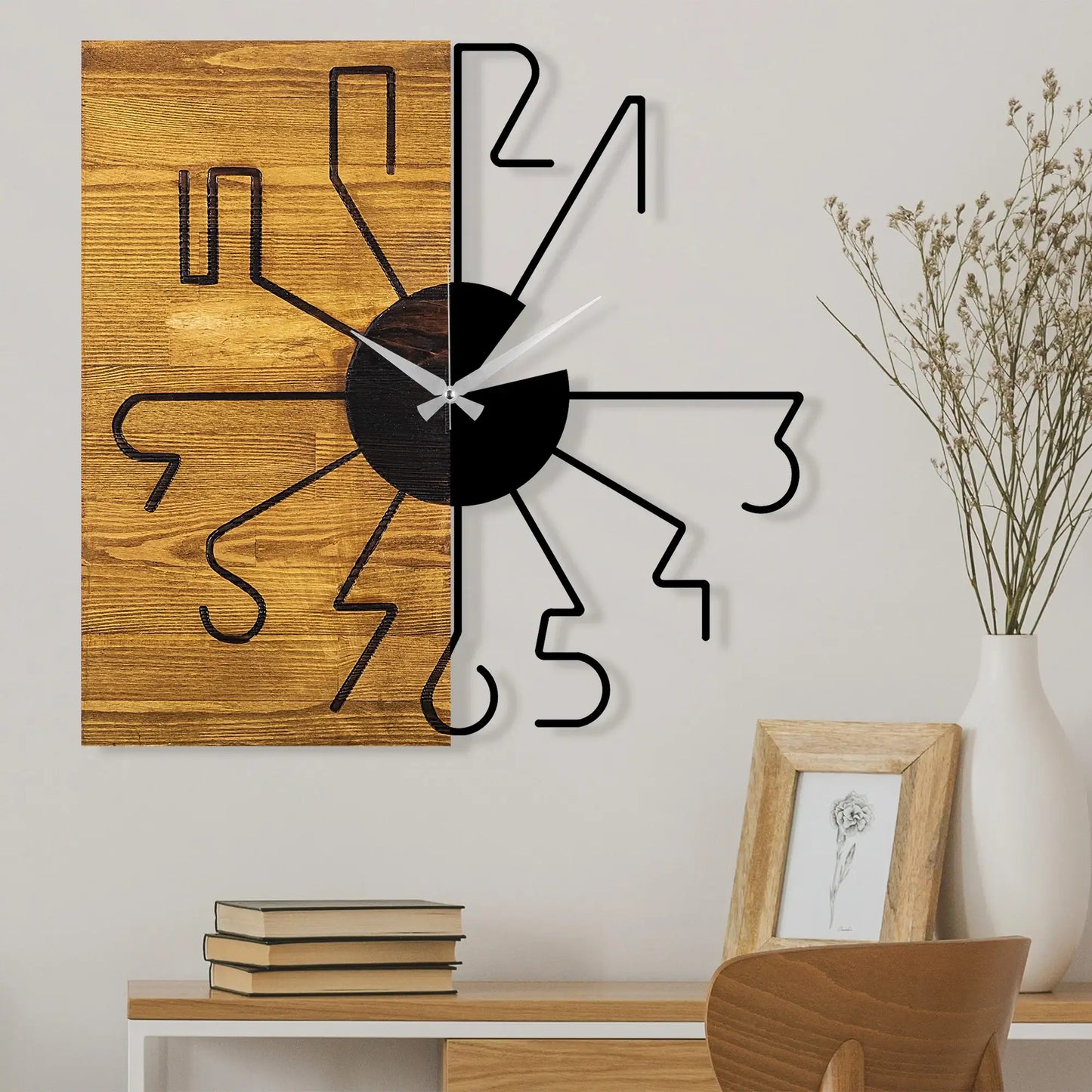 Decorative Wooden Wall Clock - homemem39