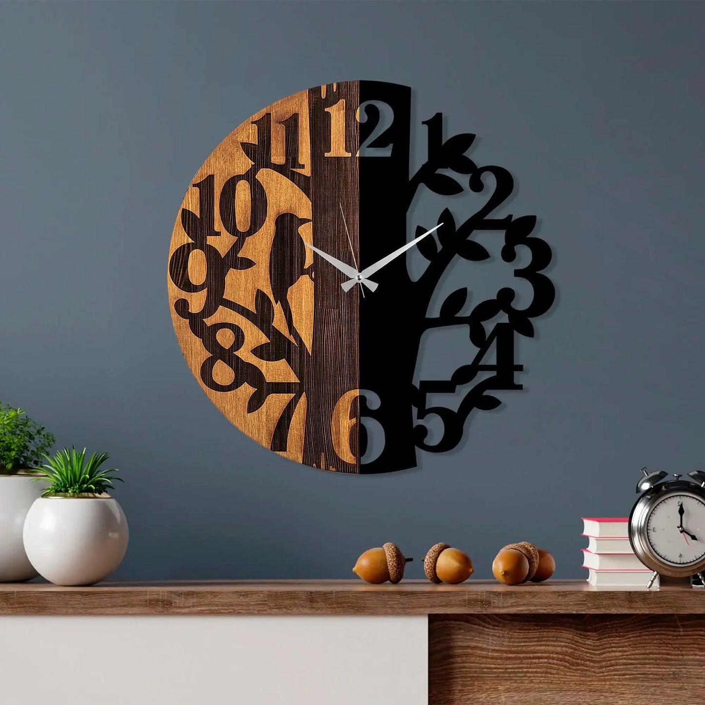 Decorative Wooden Wall Clock - homemem39