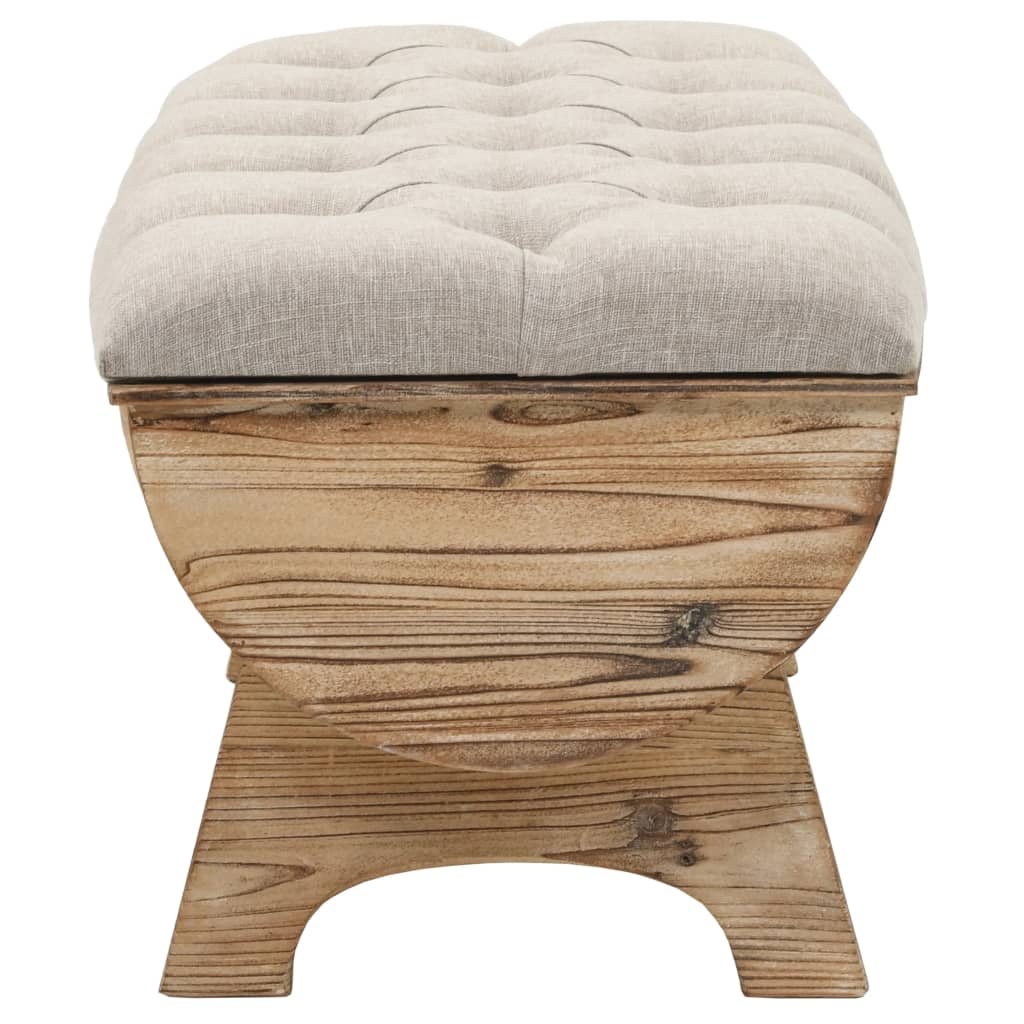 Cassapanca in Legno Massello e Tessuto 103x51x44 cm - homemem39