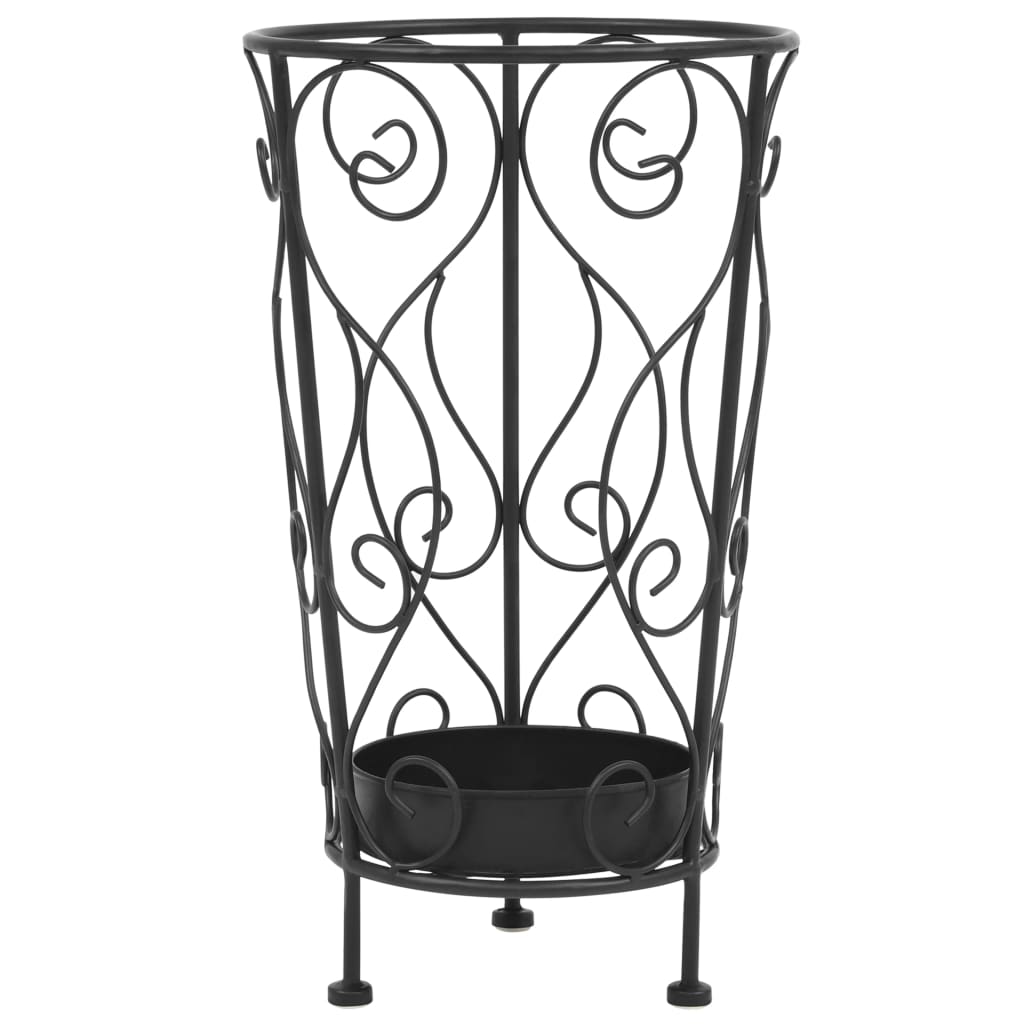 Portaombrelli Stile Vintage Metallo 26x46 cm Nero - homemem39