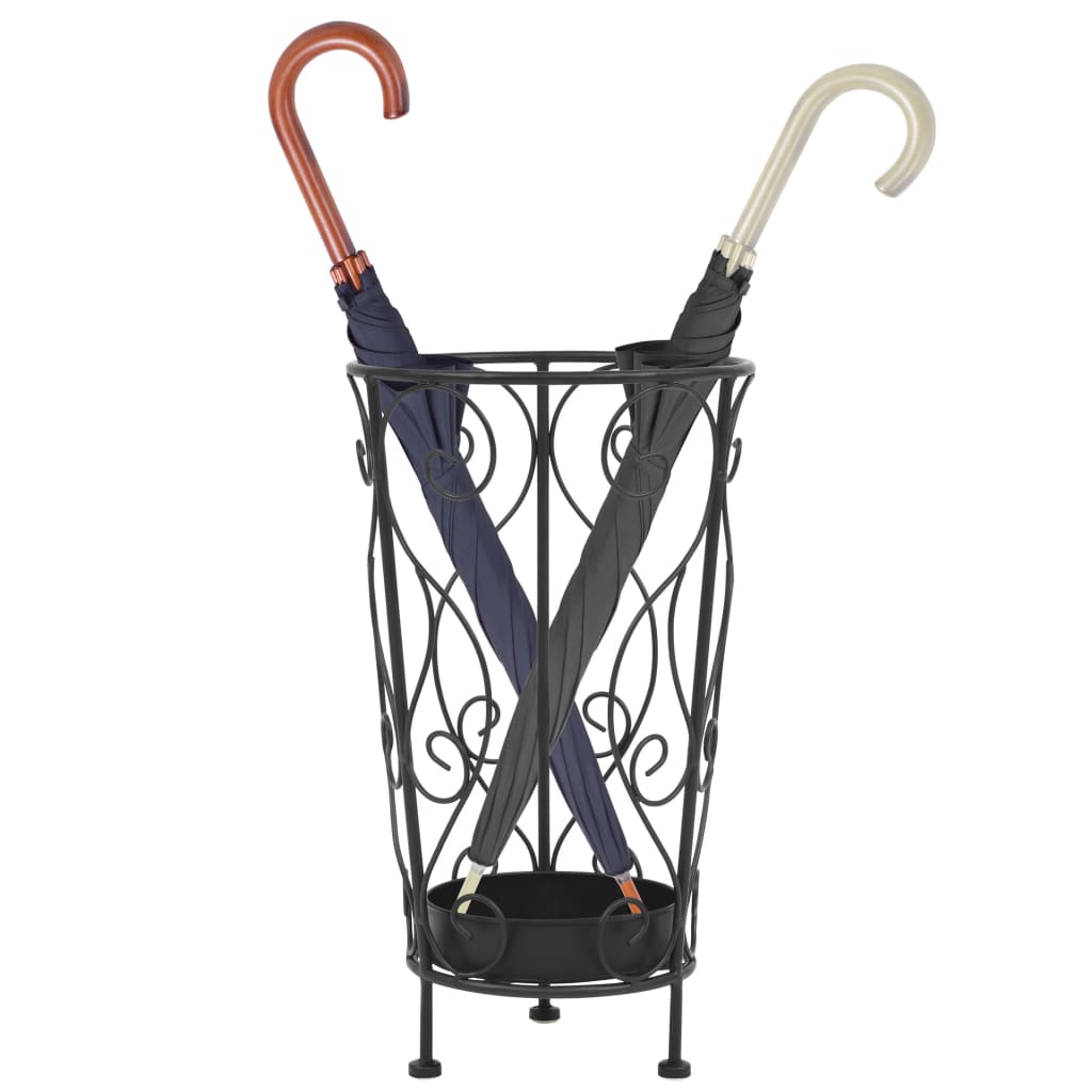 Portaombrelli Stile Vintage Metallo 26x46 cm Nero - homemem39
