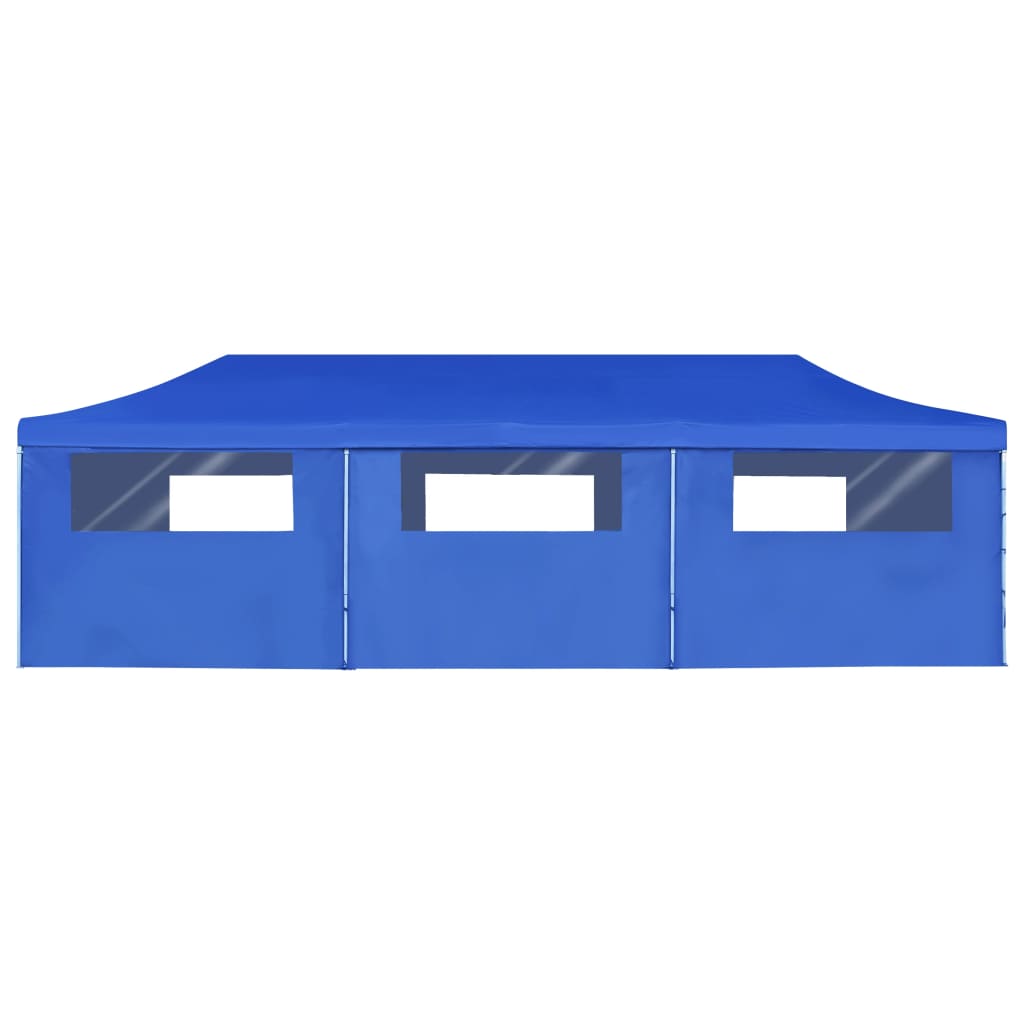Tenda Pieghevole Pop-Up con 8 Pareti Laterali 3x9 m Blu - homemem39