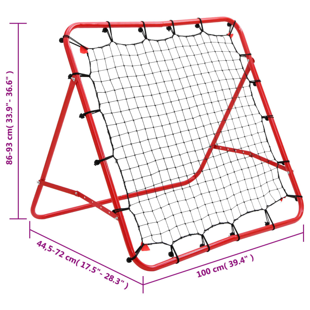 Rete a Rimbalzo da Calcio Regolabile 100 x 100 cm - homemem39