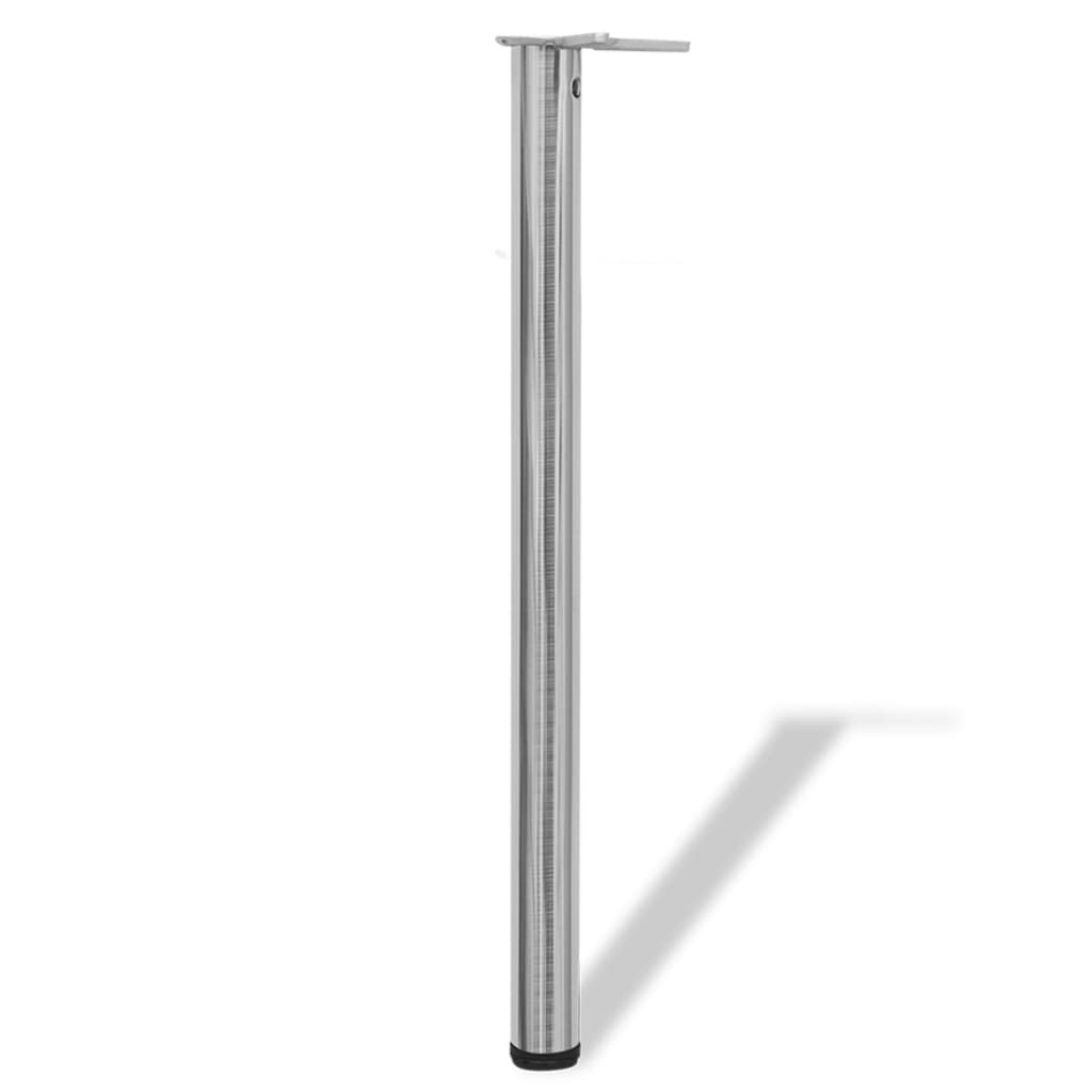 Set Gambe Tavolo 4 pz in Nickel Spazzolato Regolabili 870 mm - homemem39