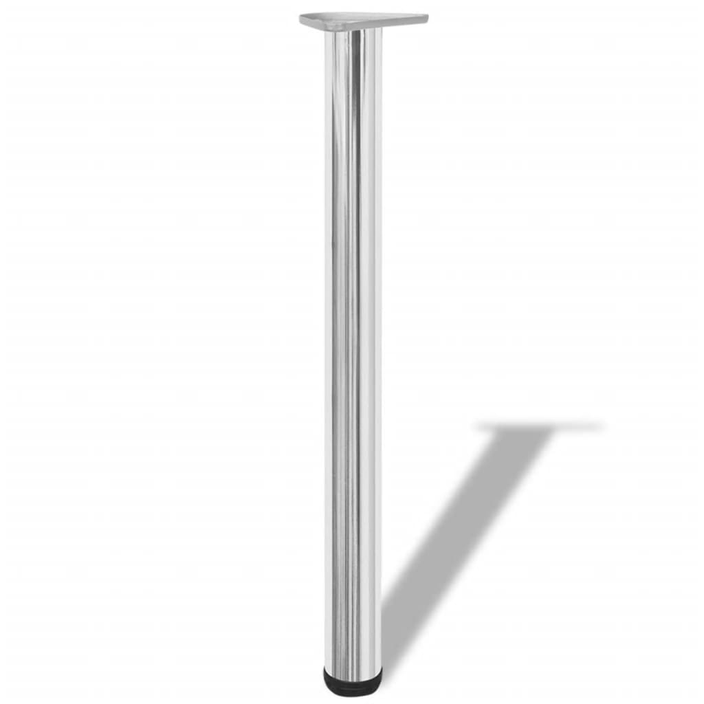 Gambe per Tavolo 4 pz Altezza Regolabile Cromate 710 mm - homemem39