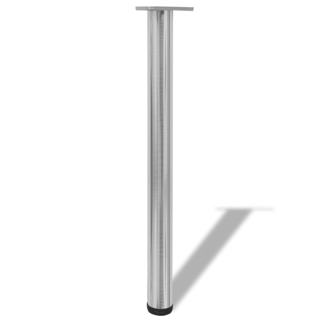 Set Gambe Tavolo 4 pz in Nickel Spazzolato Regolabili 710 mm - homemem39