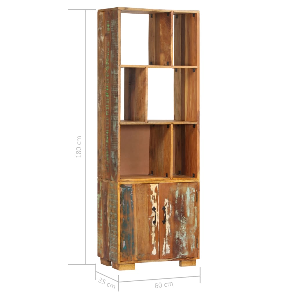 Libreria 60x35x180 cm in Legno Massello di Recupero - homemem39
