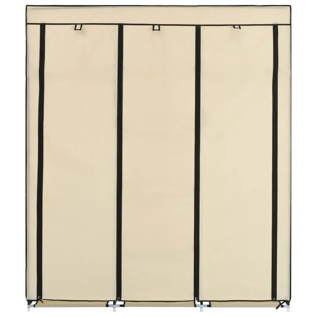 Armadio con Scomparti e Aste Crema 150x45x175 cm in Tessuto - homemem39