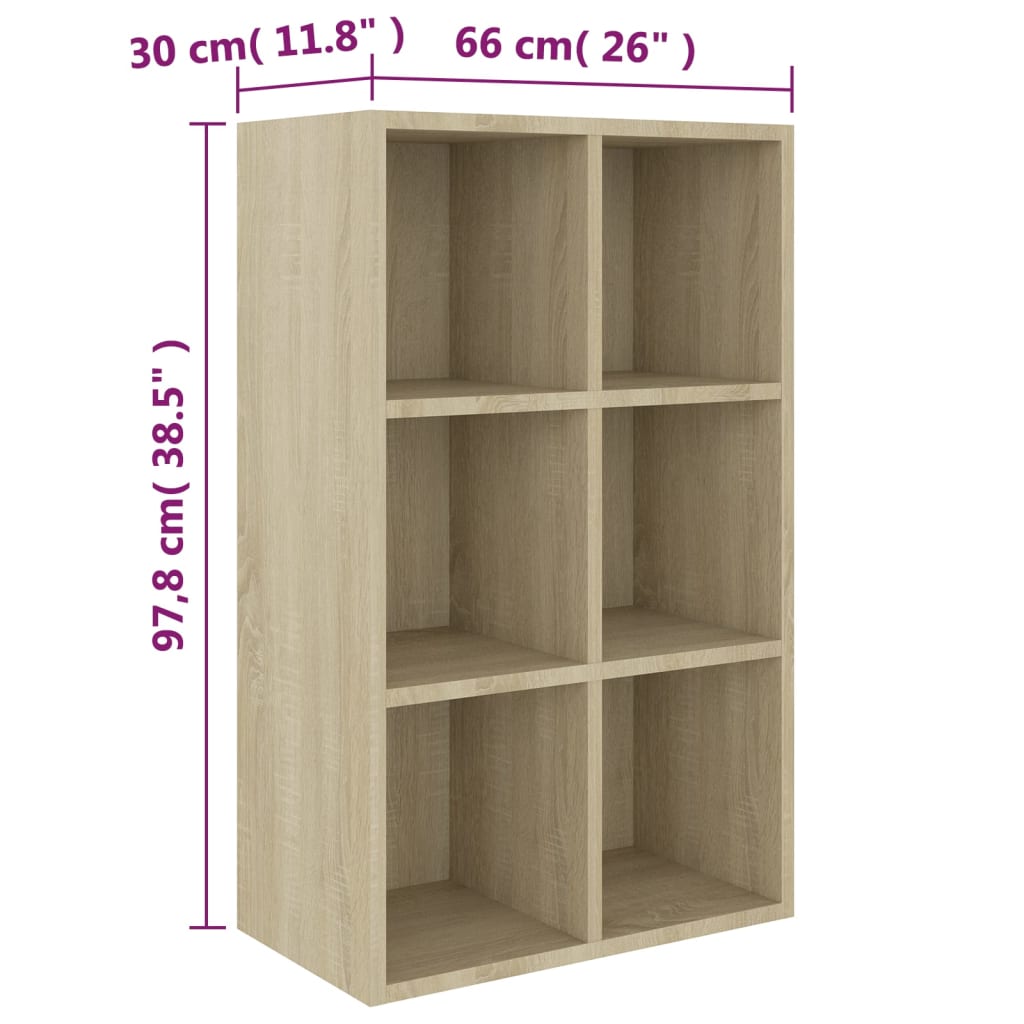 Libreria/Credenza Rovere Sonoma 66x30x97,8 cm in Truciolato - homemem39