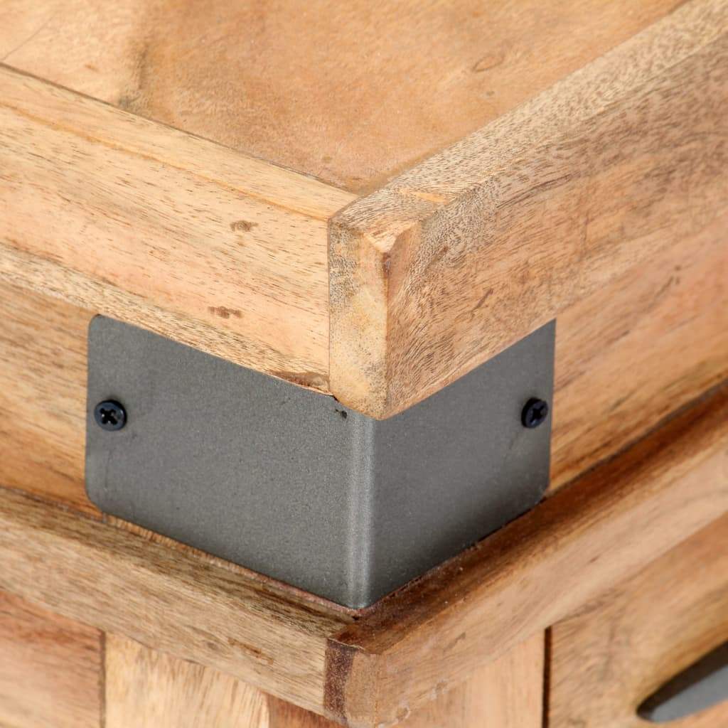 Comodino 40x30x51 cm in Legno Massello di Acacia - homemem39