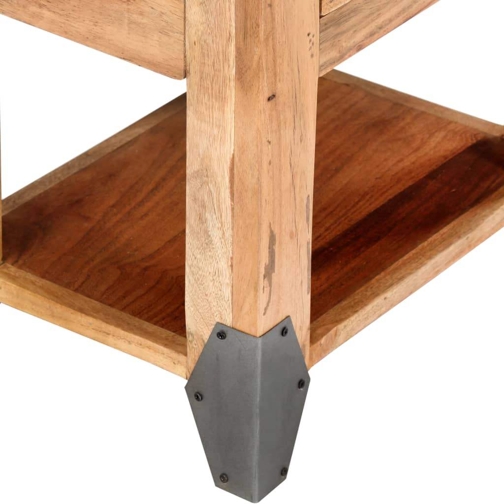 Comodino 40x30x51 cm in Legno Massello di Acacia - homemem39