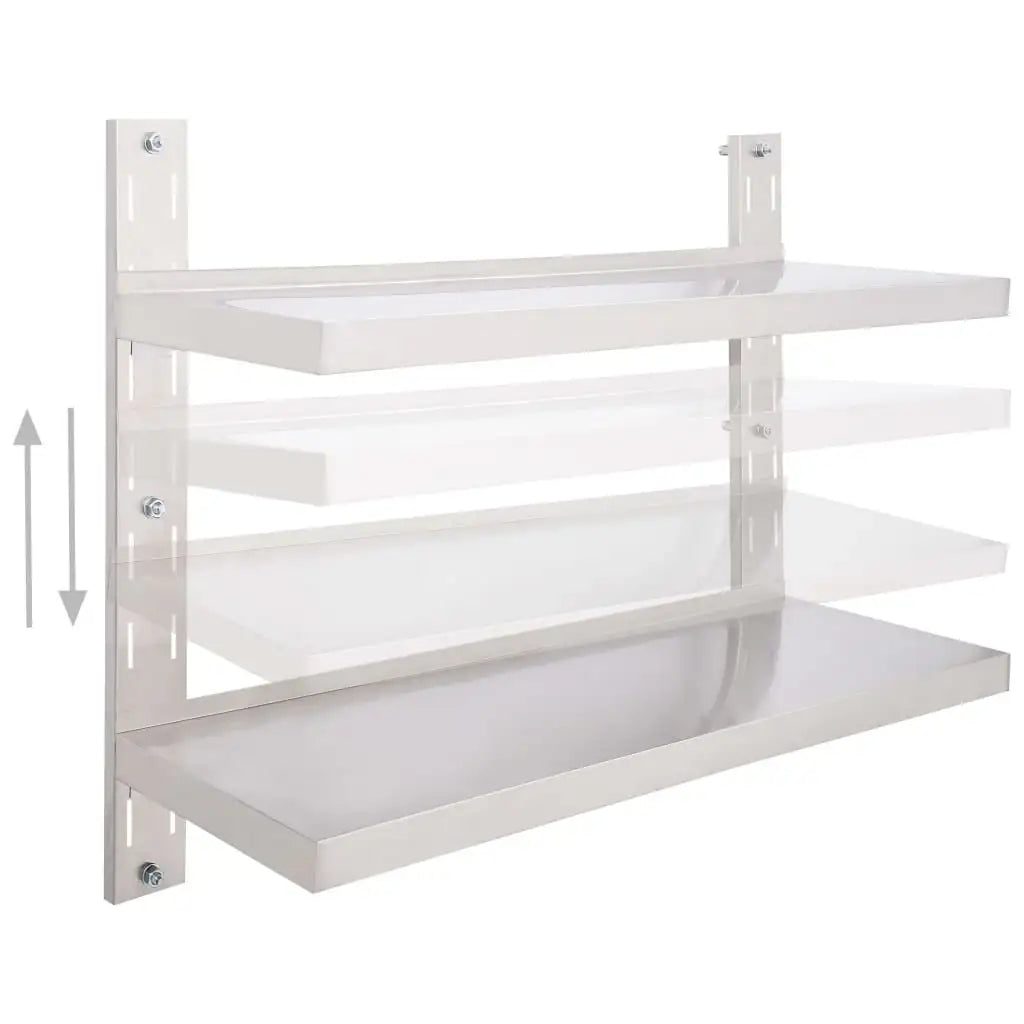 Mensola a Sospensione a 2 Livelli in Acciaio Inox 100x30 cm - homemem39