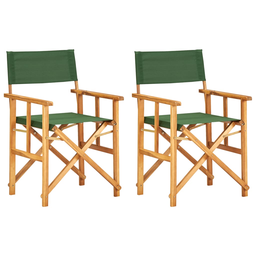 Sedie da Regista 2 pz in Legno Massello di Acacia Verde - homemem39