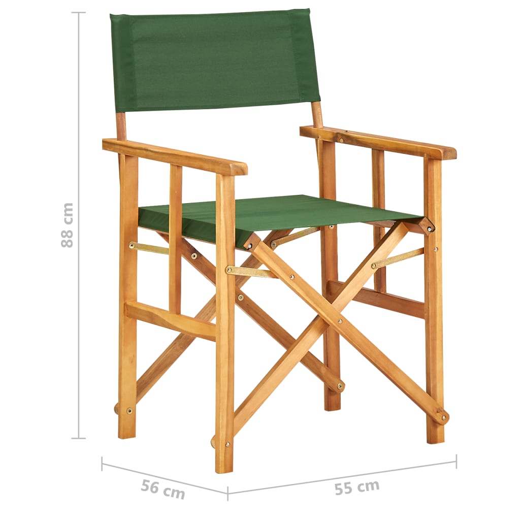 Sedie da Regista 2 pz in Legno Massello di Acacia Verde - homemem39