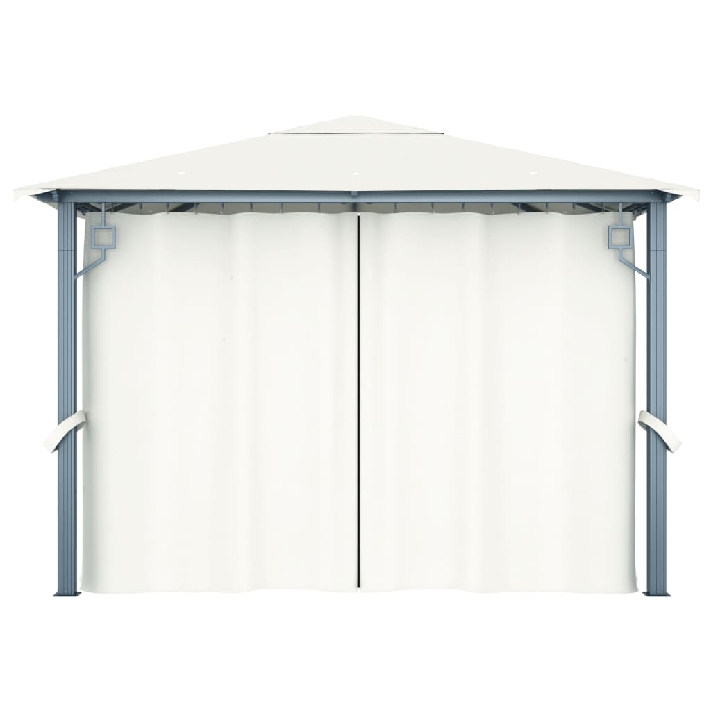 Gazebo con Tenda 300 x 300 cm Crema Alluminio - homemem39