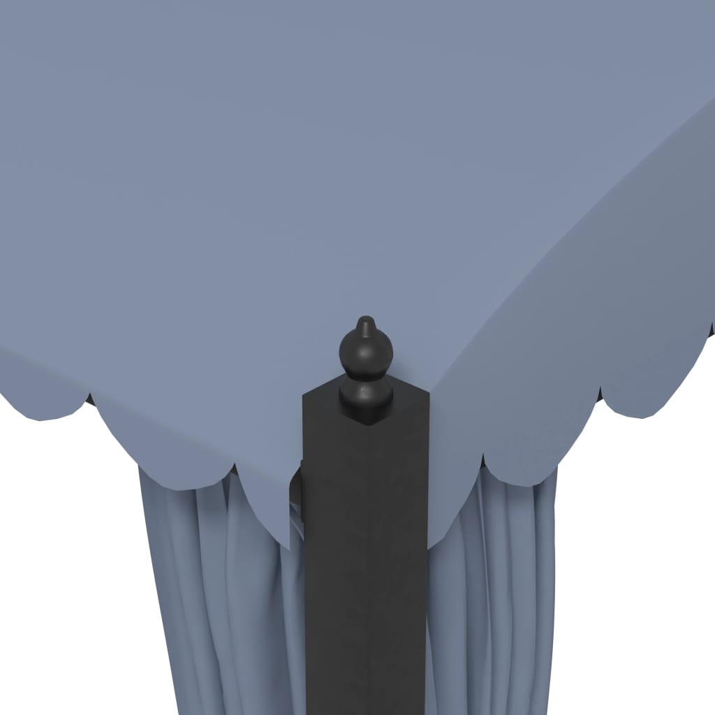 Gazebo con Tende 3x4 cm Antracite in Acciaio - homemem39