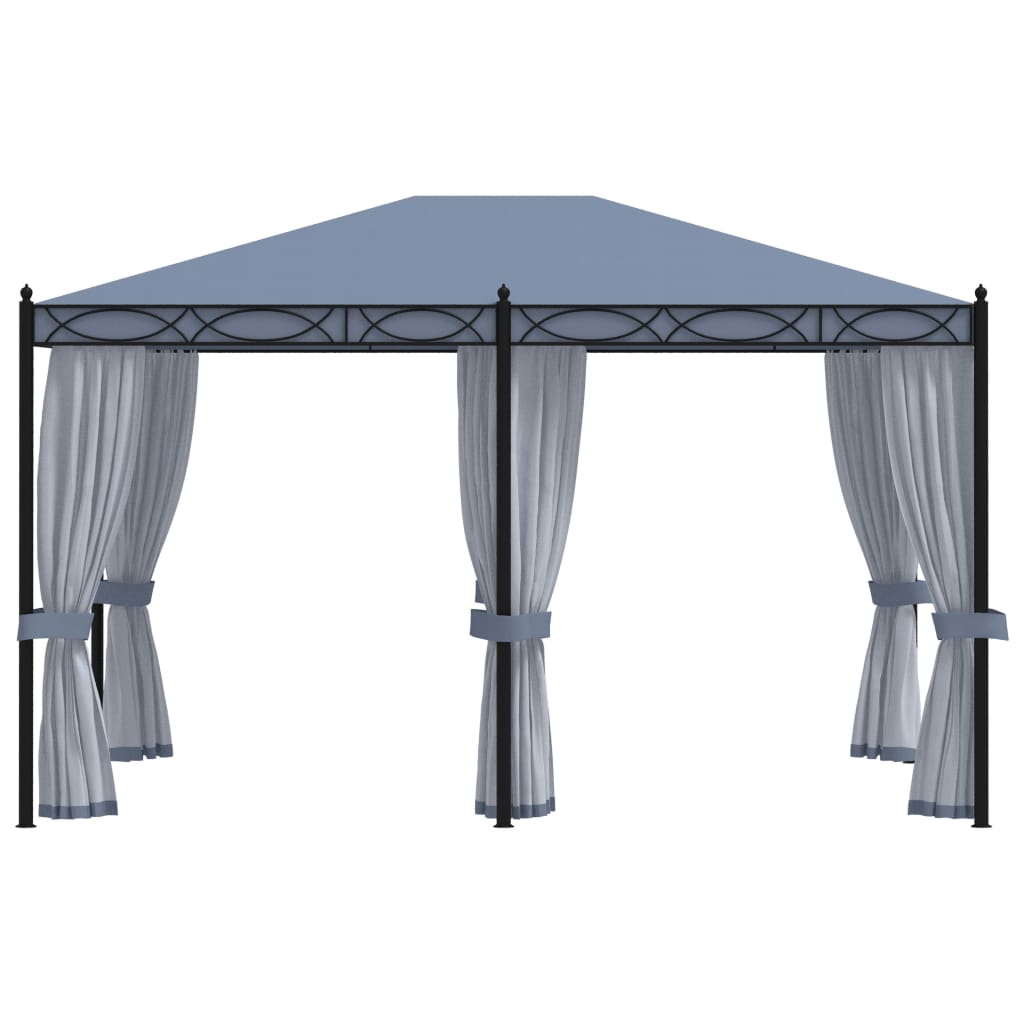 Gazebo con Schermi a Rete 3x4 cm Antracite in Acciaio - homemem39