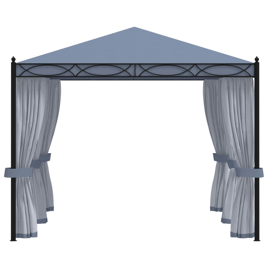 Gazebo con Schermi a Rete 3x4 cm Antracite in Acciaio - homemem39