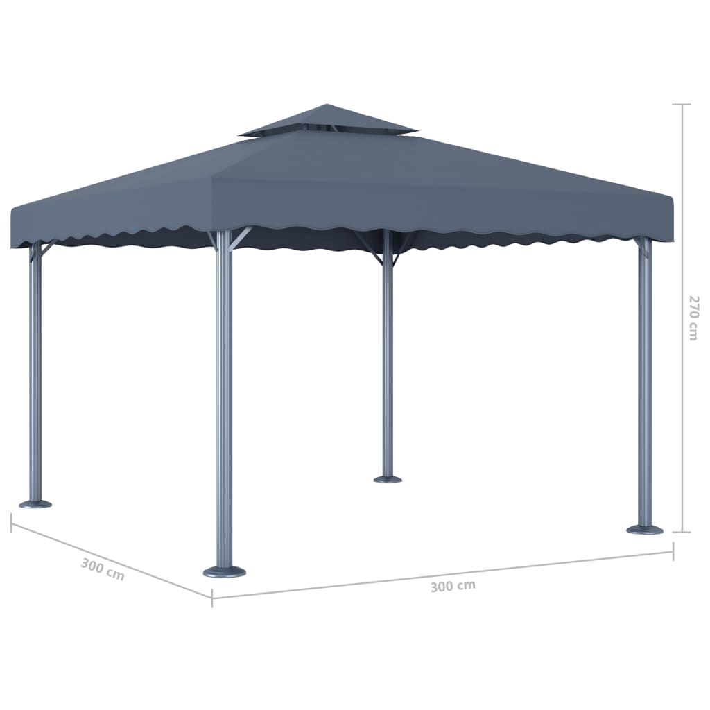 Gazebo 300x300 cm Antracite Alluminio - homemem39