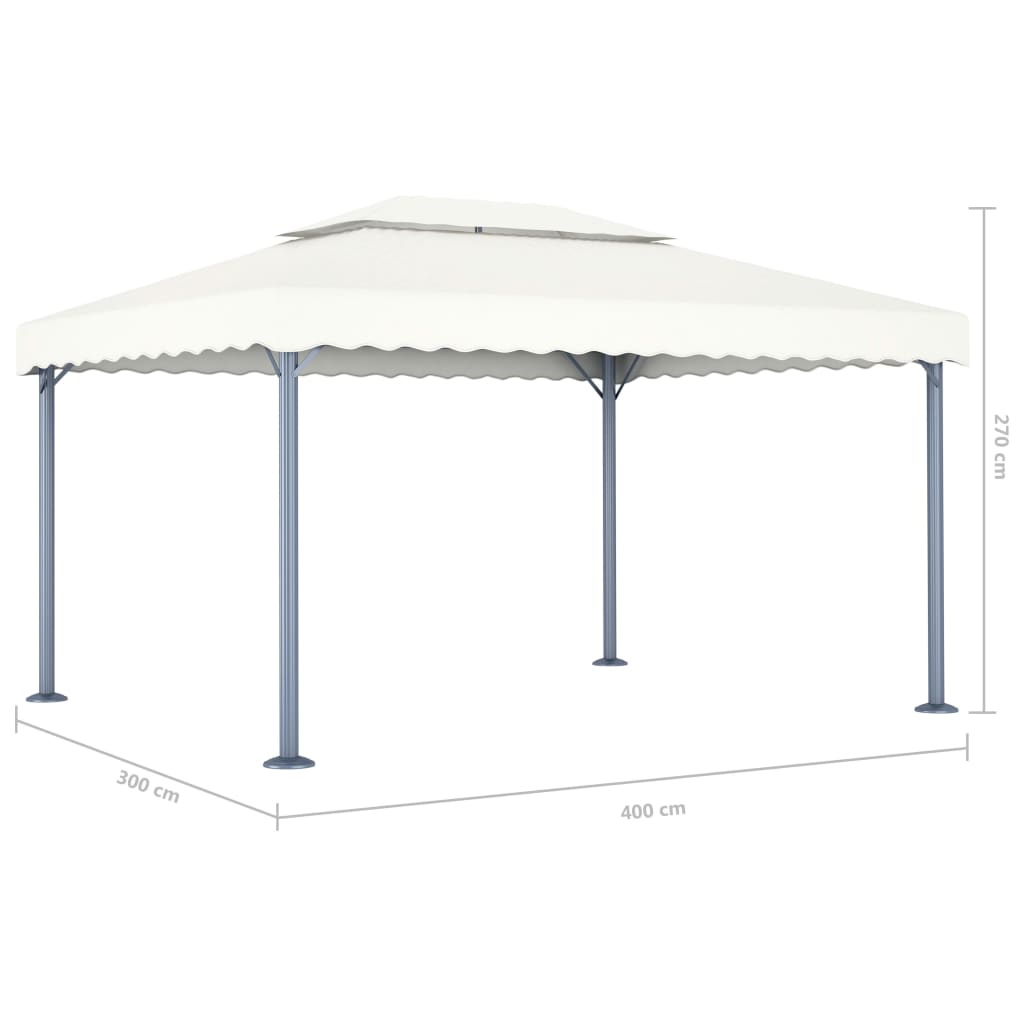 Gazebo 400x300 cm Crema Alluminio - homemem39