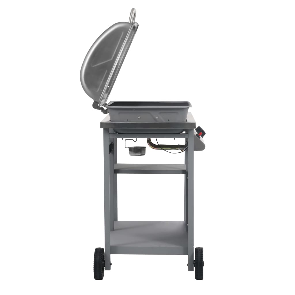 Barbecue e Griglia a Gas con 3 Ripiani e Tavolinetto Argento - homemem39