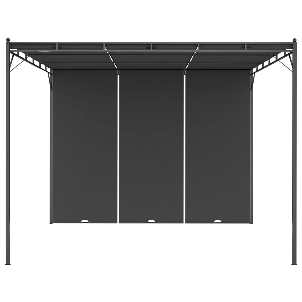 Gazebo da Giardino con Tenda Laterale 3x3x2,25 m Antracite - homemem39